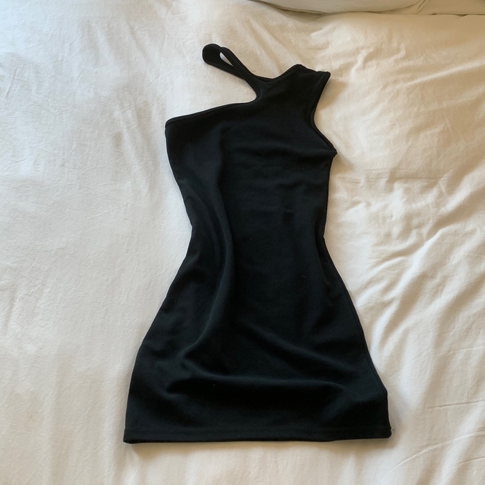 Black one shoulder dress